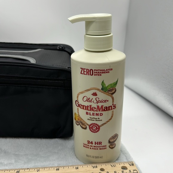 Old Spice Gentleman’s Blend-Body & Face Wash with Dopp AXE Bag-Lot of 2 Items - Picture 2 of 11